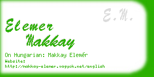 elemer makkay business card