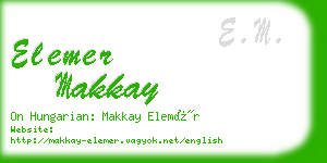 elemer makkay business card